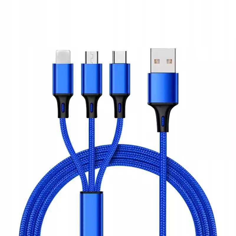 Kabel ładowarka 3w1 micro typ-c do iphone usb-c 5a - obrazek 4