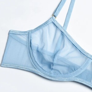 Komplet bielizny damskiej stanik choker pasy uda brzuch string czerwony m - miniatura 8