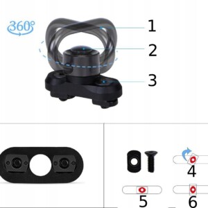 Montaż zawieszenia do szyny m-lok qd uchwyt obrotowy adapter ar15 + klucz - miniatura 10