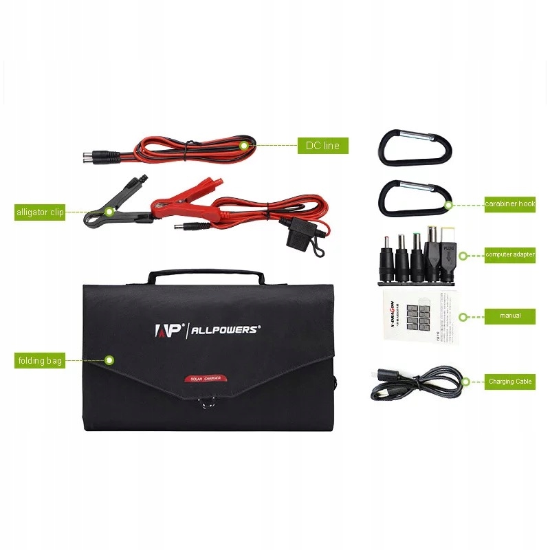 Panel solarny fotowoltaiczny allpowers 100w na camping do namiotu - obrazek 3