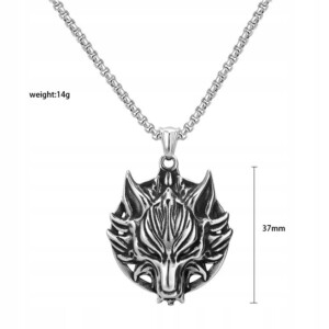 Naszyjnik srebrny łańcuszek wikingów wilk 337 - miniatura 3