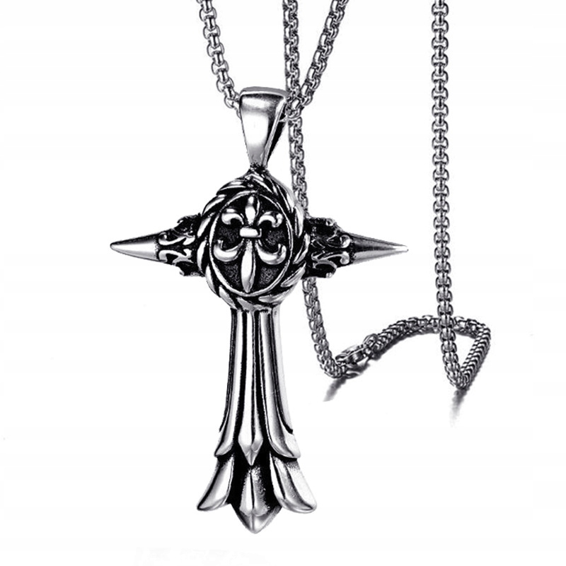 Naszyjnik srebrny łańcuszek krzyż hufiec 317