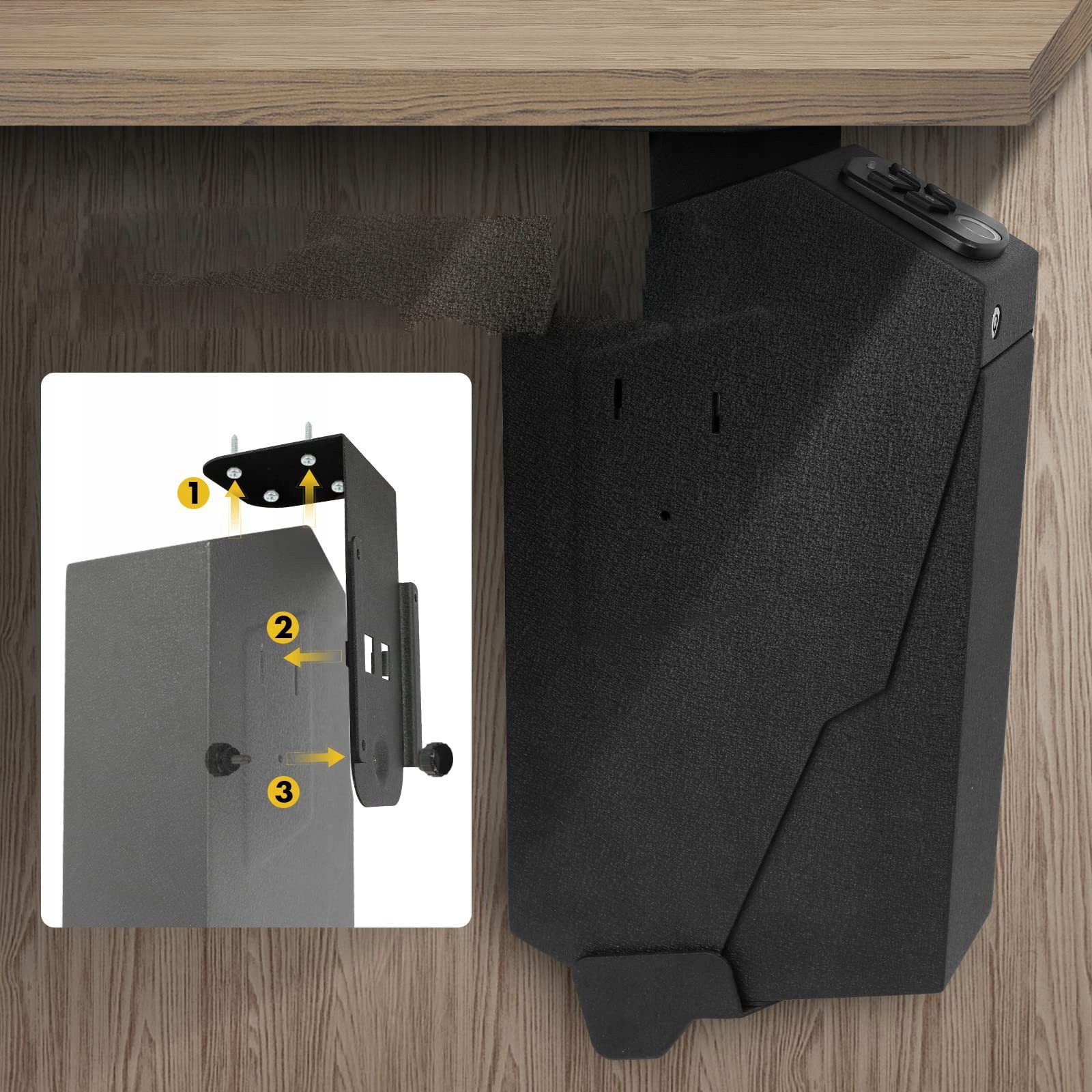 Sejf na pistolet biometryczny na kod kluczyk kantor jubiler szybki dostęp - obrazek 4