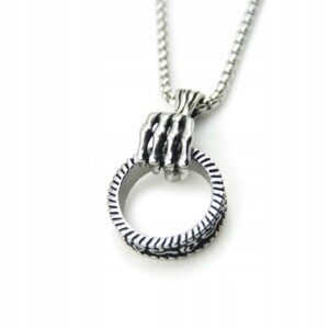 Naszyjnik srebrny stal łańcuszek łapa koło 310 - miniatura 6