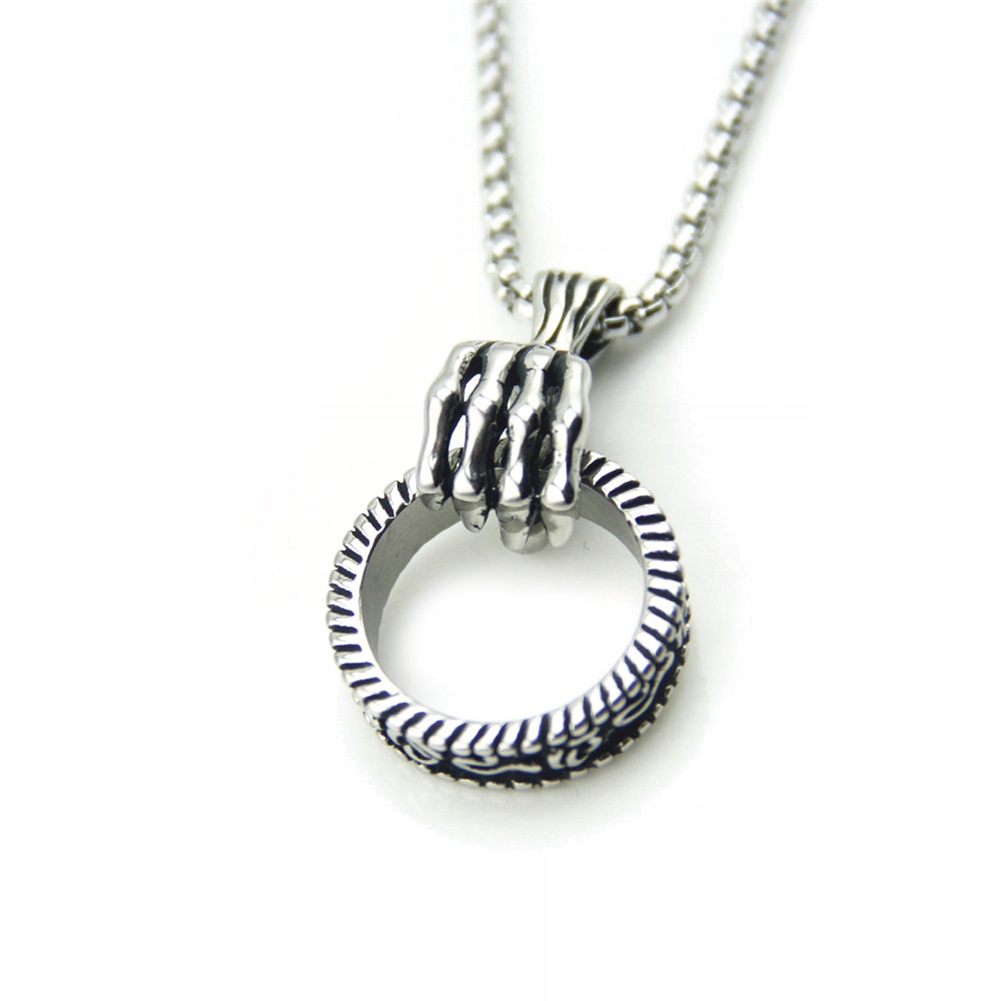 Naszyjnik srebrny stal łańcuszek łapa koło 310 - obrazek 6