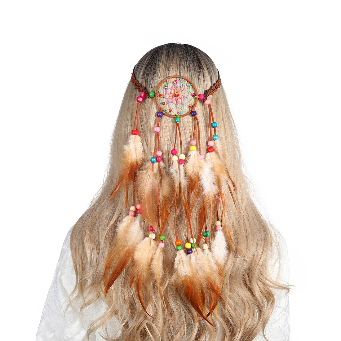 Pióropusz opaska do włosów piórka łapacz snów a17