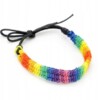 Bransoletka na sznurku opaska tęczowa tęcza lgbt sznurkowa unisex - miniatura 1