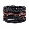 Bransoletka męska skórzana ekoskóra zestaw komplet 4szt rzemyki casual - miniatura 1