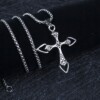 Naszyjnik srebrny łańcuszek stal krzyżyk 344 - miniatura 9