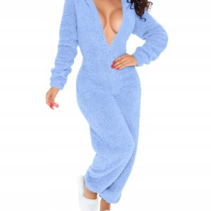 Piżama damska prezent na walentynki dla dziewczyny z klapką pluszowa s - miniatura 11