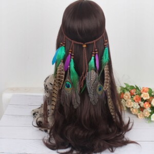 Pióropusz opaska do włosów paw piórka a4 - miniatura 12