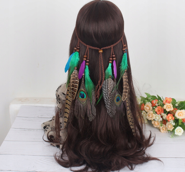 Pióropusz opaska do włosów paw piórka a4 - obrazek 12