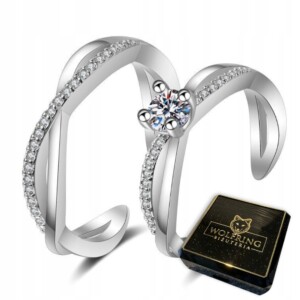 Srebrne obrączki ślubne stal para regulowane r.uni - miniatura 1