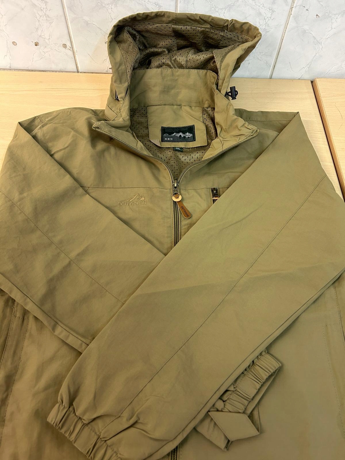 Kurtka męska przeciwdesczowa softshell khaki wodoodporna wiatrówka roz. 3xl - zdjęcie 13