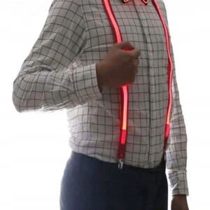 Zestaw szelki i mucha led świecący komplet imprezę sylwestra wesele green - miniatura 2