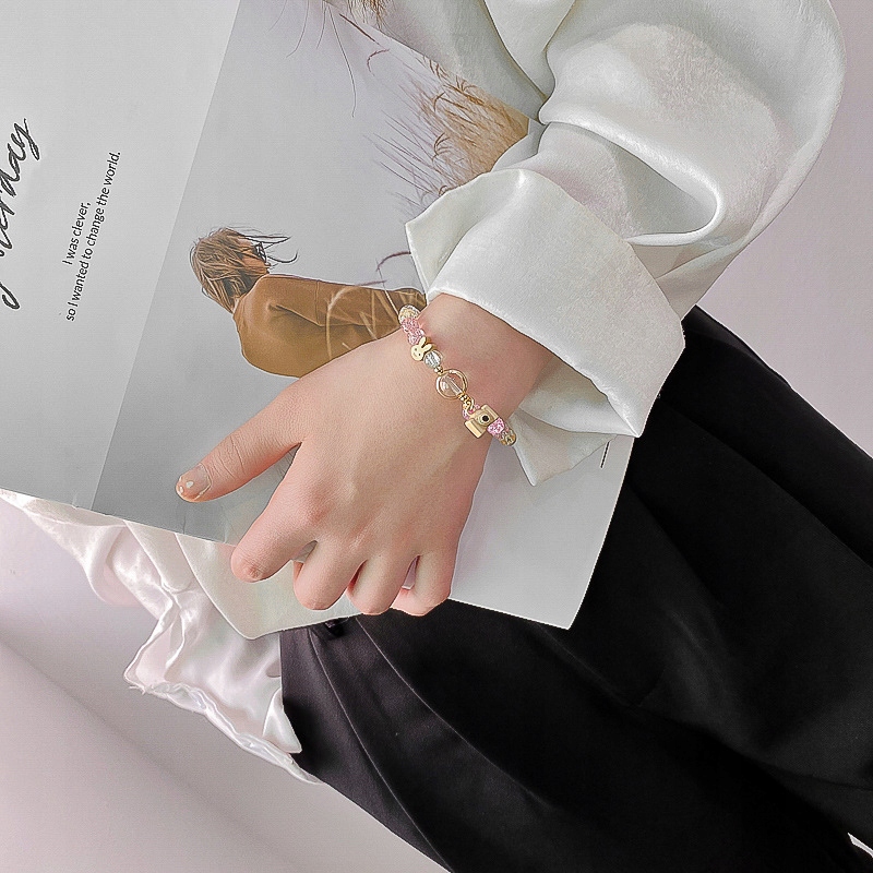 Bransoletka charms kryształy królik kamera 104 - obrazek 4