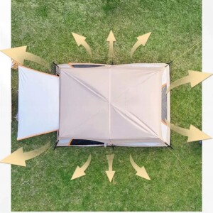 Namiot kempingowy rodzinny camping wodoodporny 7 osobowy 380x260x200 cm - miniatura 12