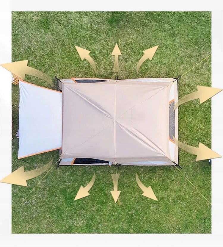 Namiot kempingowy rodzinny camping wodoodporny 7 osobowy 380x260x200 cm - zdjęcie 12