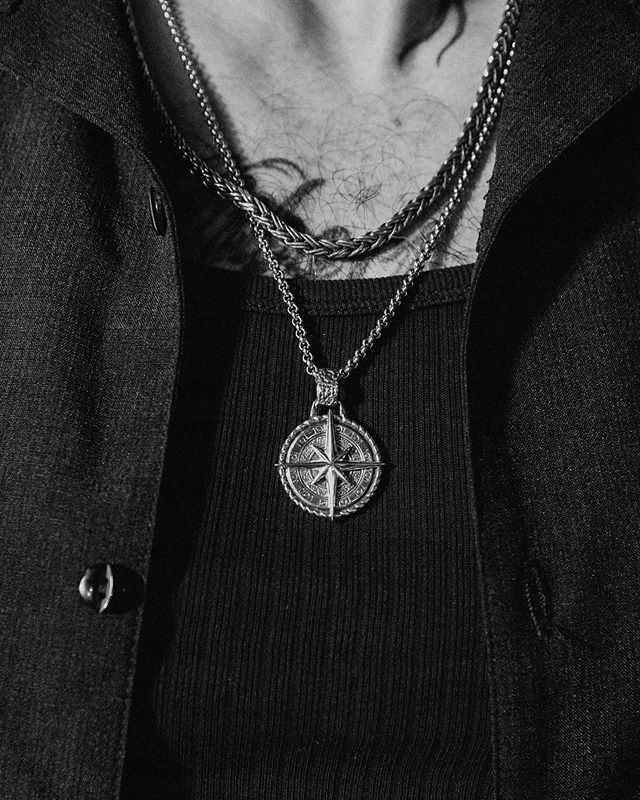 Naszyjnik kompas symbol amulet gwiazda droga 140 - zdjęcie 2