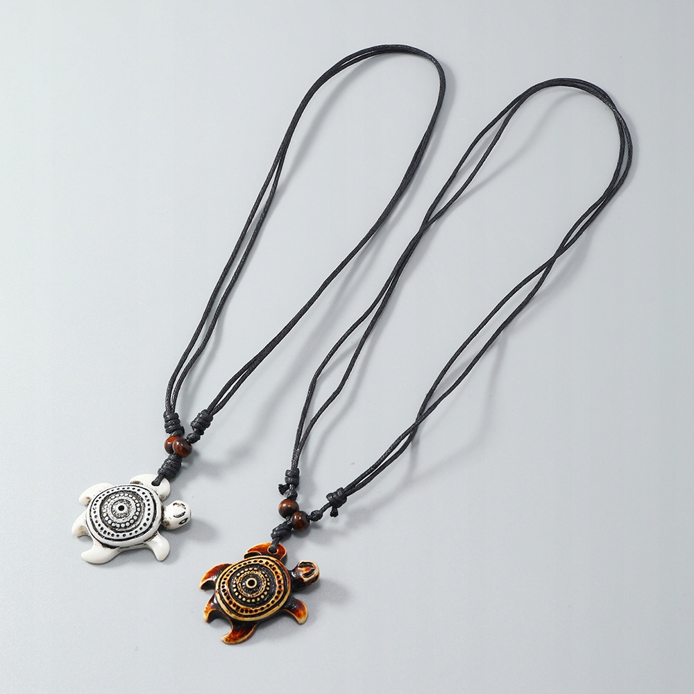 Naszyjnik żółw morski surferska kite windsurfing rzemyk rasta biały - zdjęcie 6