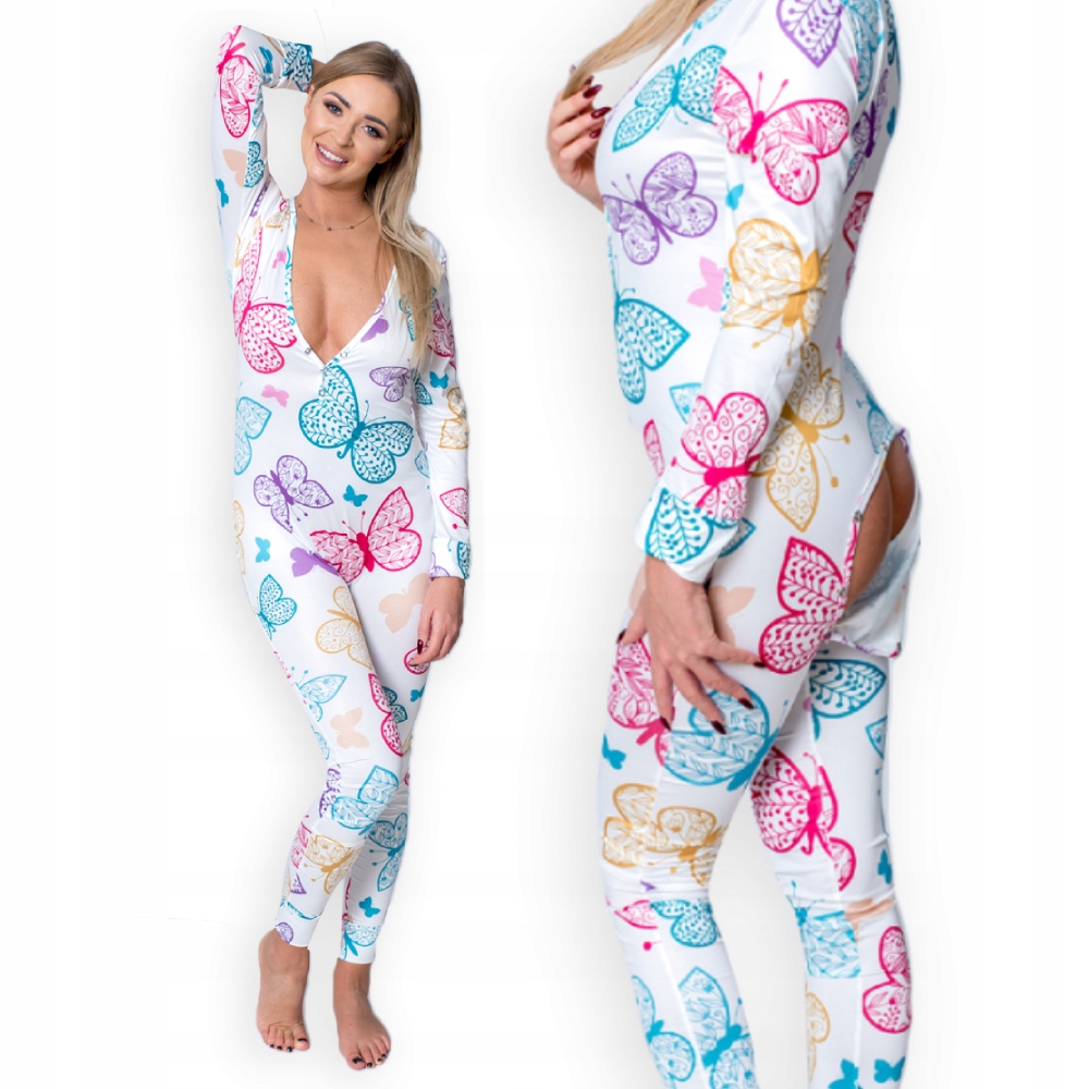 Piżama damska prezent na walentynki dla dziewczyny z klapką motyle xl - zdjęcie 1