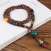 Naszyjnik drewniany nepal buddyjski mala amulet koraliki handmade tybet - miniatura 4