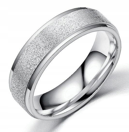 Srberny pierścionek obrączka ślubna stal 316l r.25