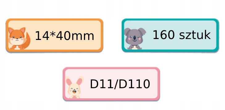 Niimbot etykiety rolka zwierzaki1 14*40mm 160szt