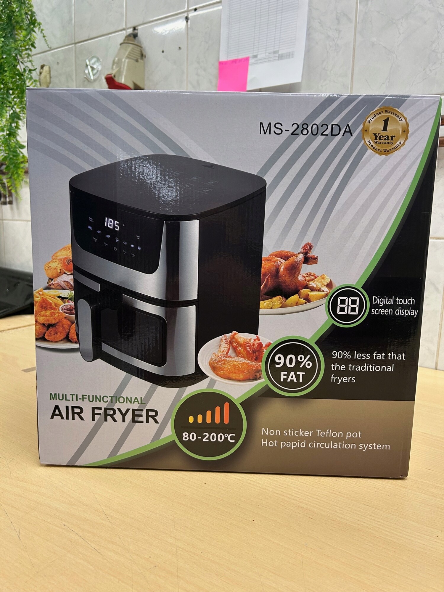 Frytkownica beztłuszczowa 5,5l 1500w duża air fryer piekarnik xl okno 60min - zdjęcie 4
