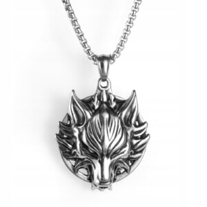 Naszyjnik srebrny łańcuszek wikingów wilk 337