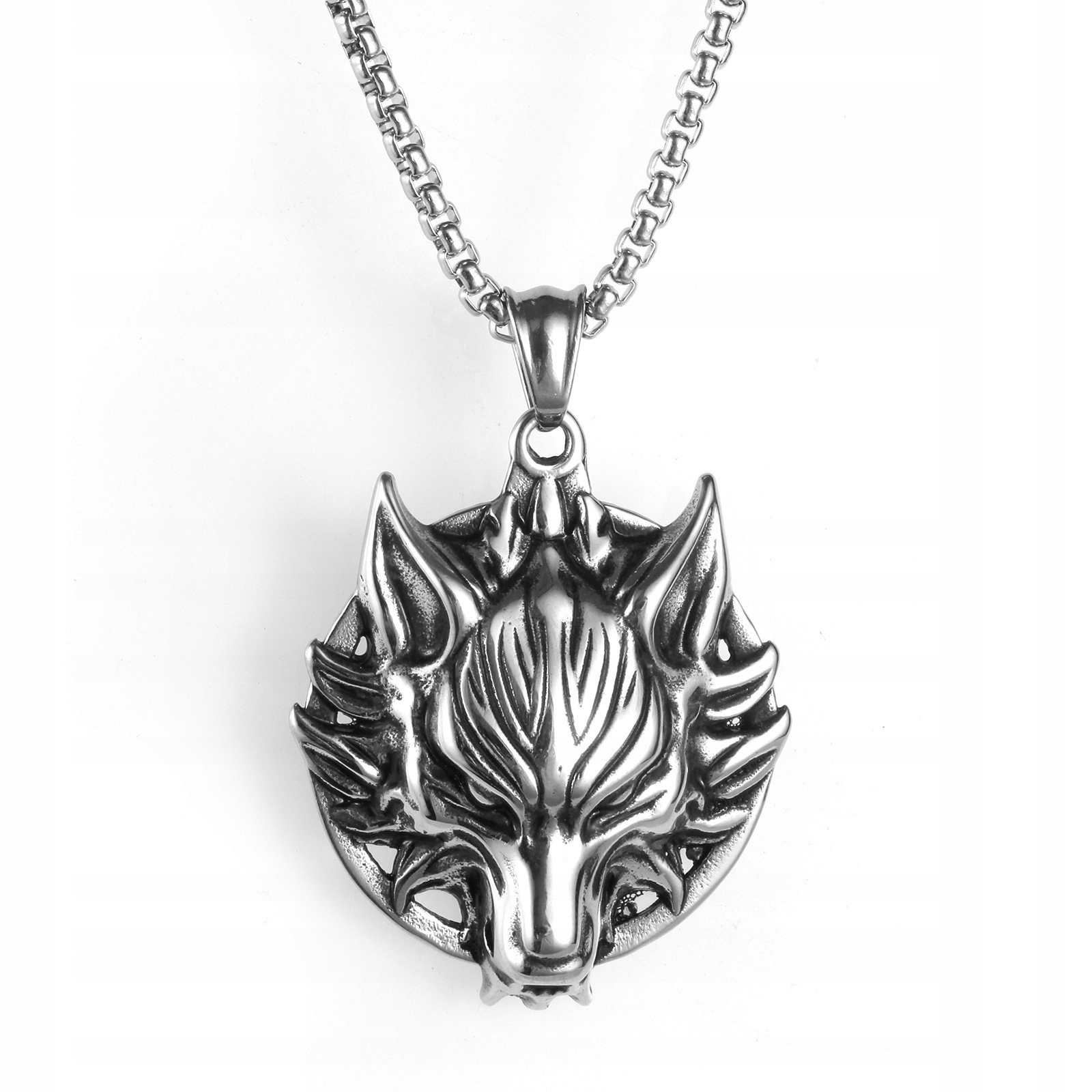 Naszyjnik srebrny łańcuszek wikingów wilk 337