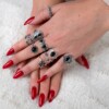 Zestaw pierścionków srebrny biżuteria prezent retro punk boho 02 11 sztuk - miniatura 2