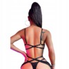 Seksowny komplet bielizny damskiej sexy stanik stringi czarny zmysłowy r.l - miniatura 2
