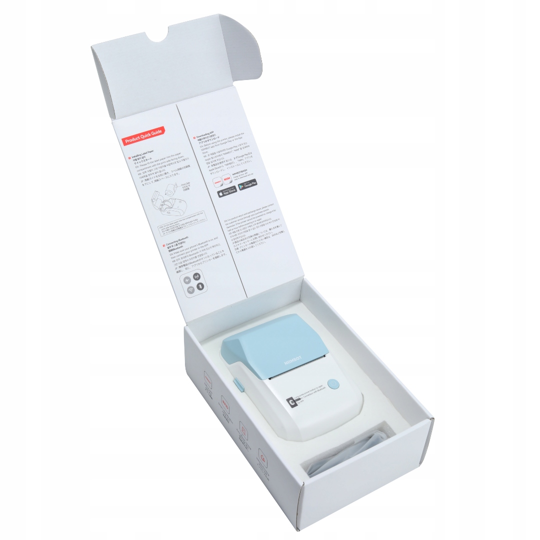 Niimbot b1 drukarka termiczna naklejki bluetooth biało niebieska nowa +rolk - obrazek 9