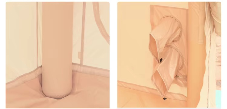 Duży namiot kempingowy pompowany 5 osobowy dmuchany pompka 8m2 320x250cm - zdjęcie 15