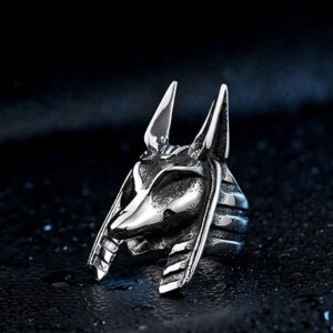 Pierścień sygnet obrączka anubis egipski 249 - miniatura 7