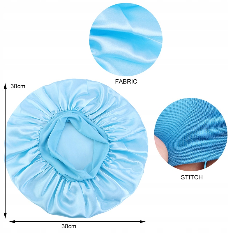 Czepek czapka ręcznik do suszenia włosów na noc po kąpieli błękit - obrazek 3