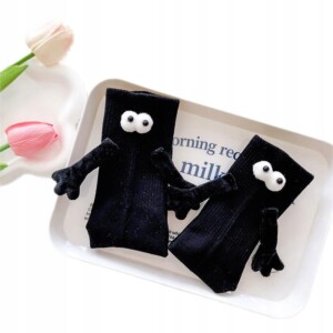 Skarpetki magnetyczne prezent dla par trzymajce się za ręcę magnes oczy - miniatura 4