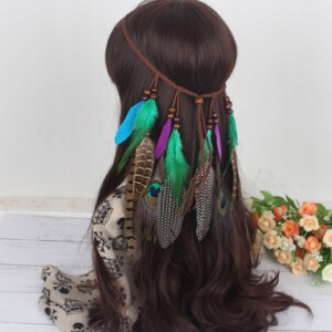 Pióropusz opaska do włosów paw piórka a4 - miniatura 4