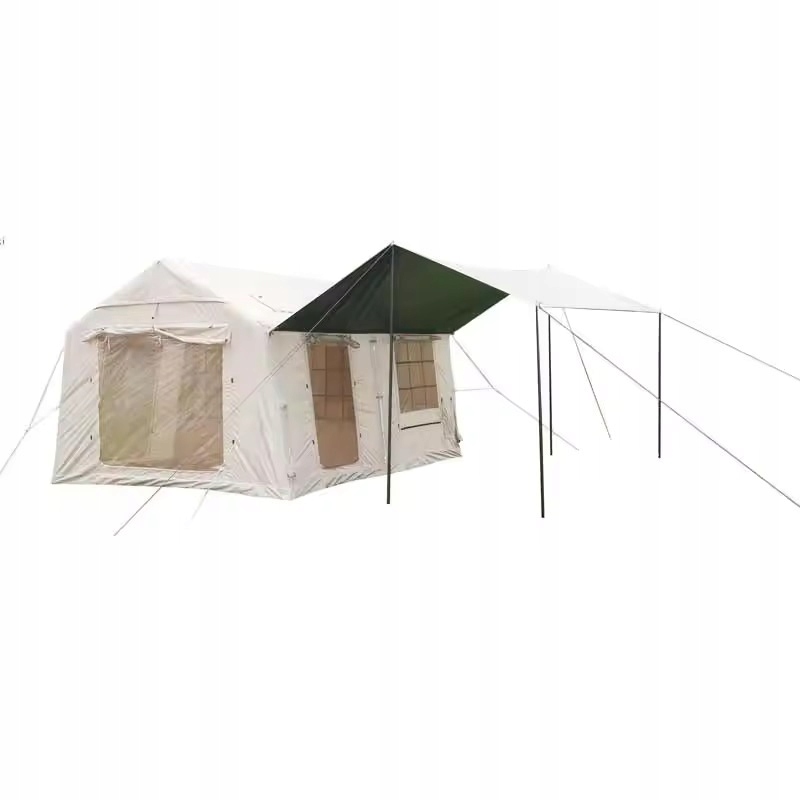 Duży namiot kempingowy pompowany 8-osób festiwalowy +daszek 12m2 400x300cm - zdjęcie 2