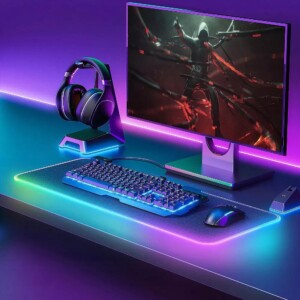 Podkładka gamingowa pod myszkę duża dla graczy prezent rgb led 90x40 04 - miniatura 9