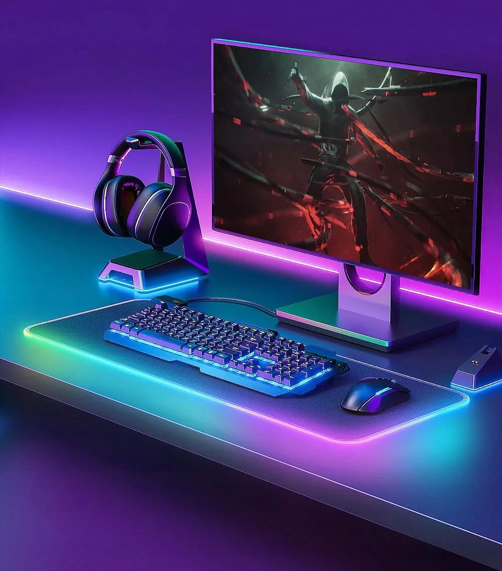 Podkładka gamingowa pod myszkę duża dla graczy prezent rgb led 90x40 04 - obrazek 9