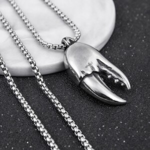 Naszyjnik srebrny łańcuszek szczypce krab 349 - miniatura 7