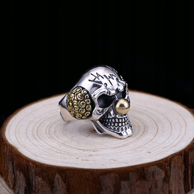 Pierścień sygnet obrączka stal clown klaun 398 - obrazek 7