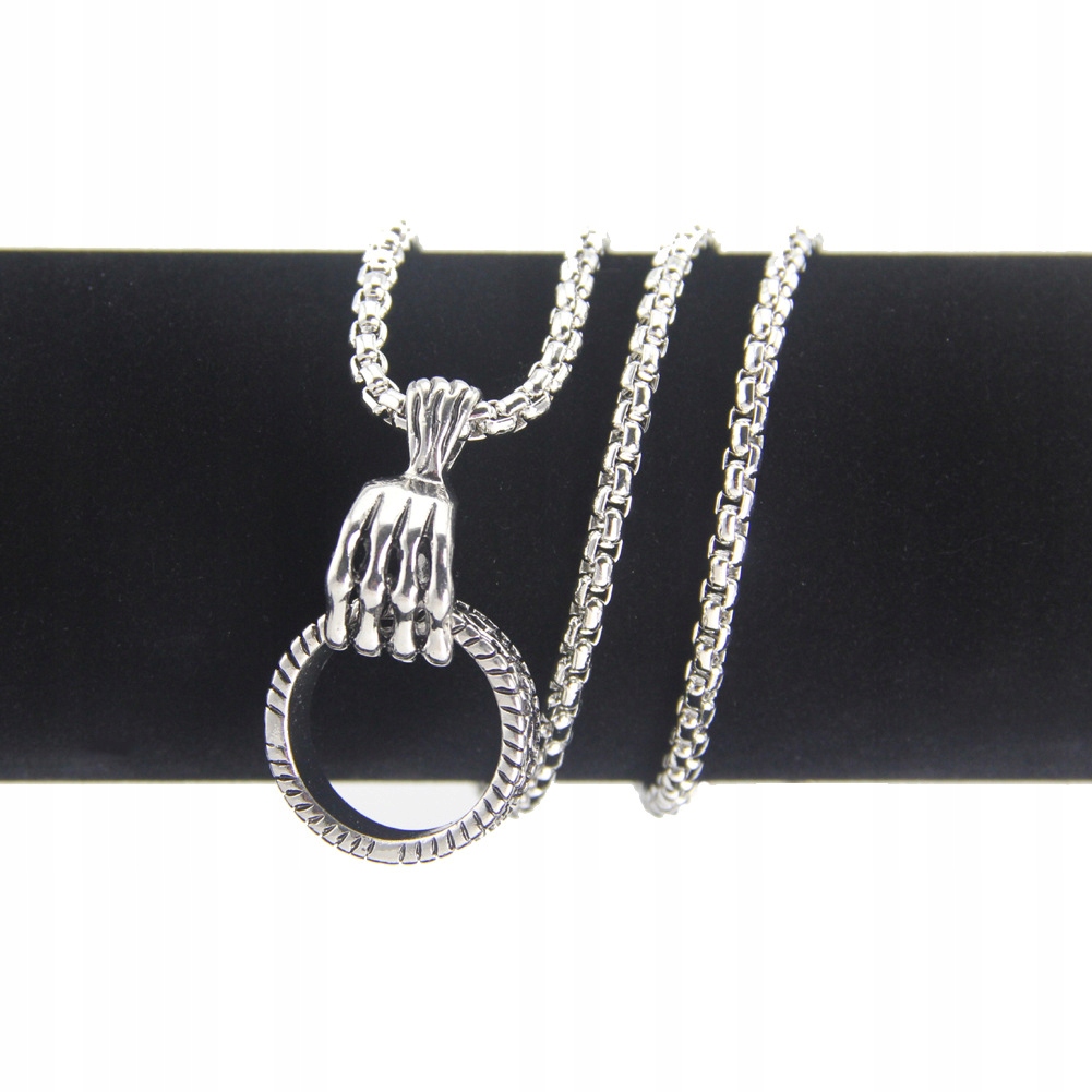 Naszyjnik srebrny stal łańcuszek łapa koło 310 - obrazek 8