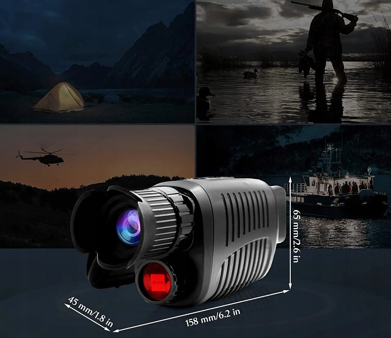 Noktowizor 7-poziomów do 800m 5x zoom led fullhd 1080p usb cyfrowy 128gb - obrazek 11