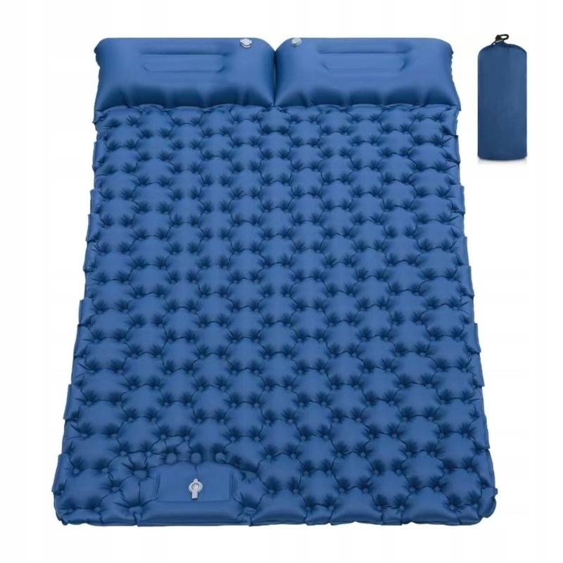 Materac kempingowy mata namiot łożko pompka turystyczny dwuosobowy zwijany