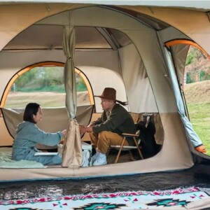 Namiot kempingowy rodzinny camping wodoodporny 7 osobowy 380x260x200 cm - miniatura 13