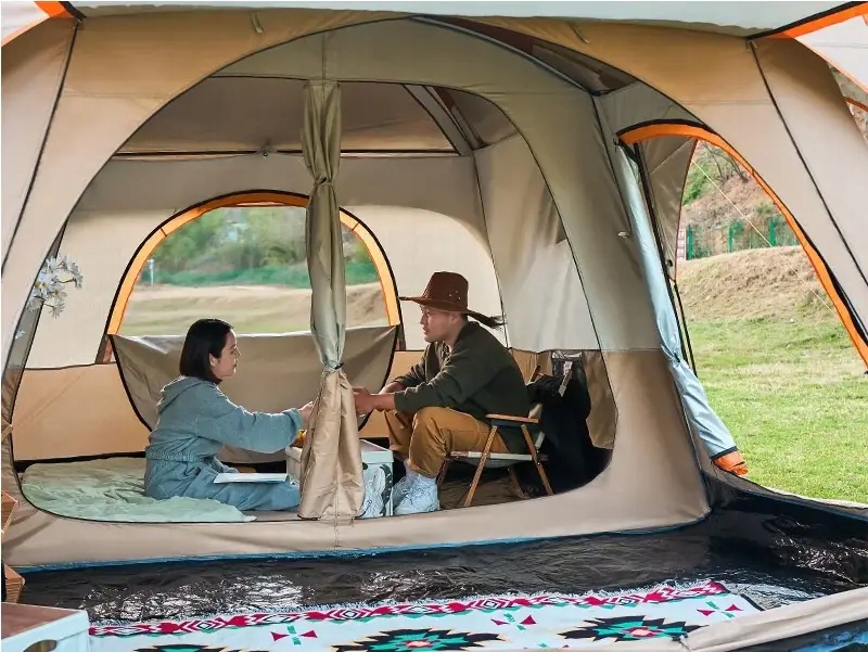 Namiot kempingowy rodzinny camping wodoodporny 7 osobowy 380x260x200 cm - zdjęcie 13