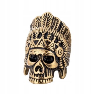 Pierścień sygnet obrączka indiański czaszka 453 - miniatura 1